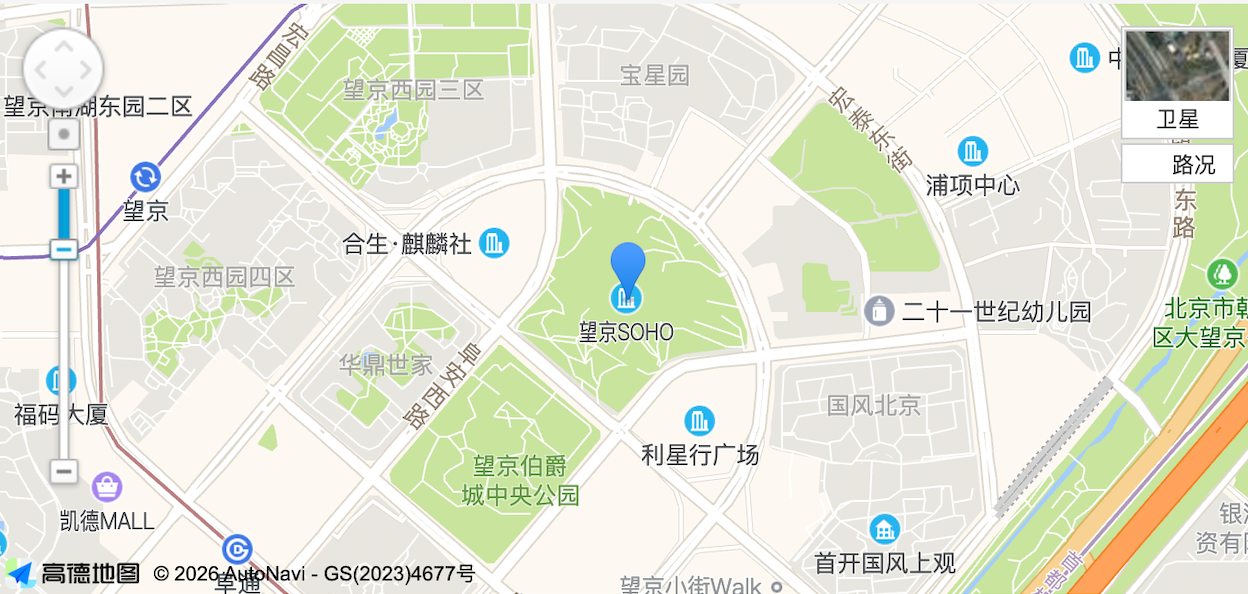 公司位置地图：北京市朝阳区望京SOHO
